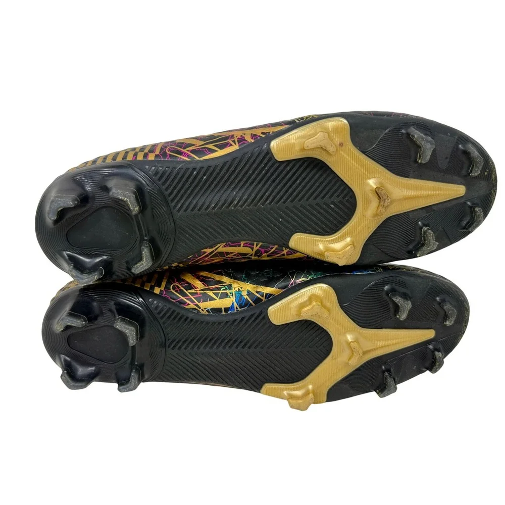 Mens High Top Soccer Cleats Black Multi Color Lightning Graphic Men's 7 1/2